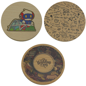 Posavasos Redondo de Madera Maciza, Tapete Absorbente de Espuma EVA para Tazas de Café, Té, Cerveza y Vino - Product Image 6