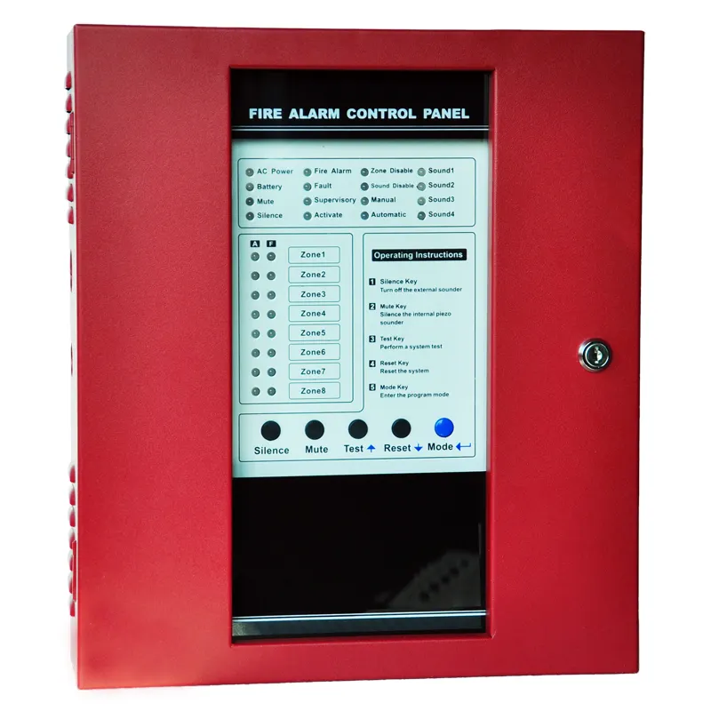 8ゾーン火災警報制御パネル、RS485通信スマート従来の火災警報システム