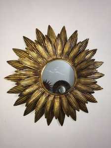 Miroir mural noir suspendu en forme de feuilles de beauté, cadre métallique, Design décoratif, miroir mural diamant - Product Image 2