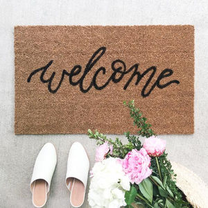 Felpudo de bienvenida, tapete de puerta, Alfombra de Coir de PVC para adultos, estampado de animales, Oficina al aire libre, rectangular, máquina de Hotel hecha de grosor (0,6-1 pulg.) - Product Image 1