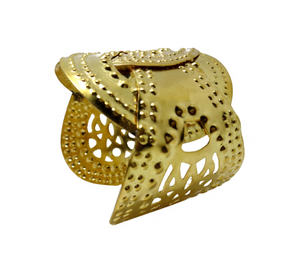 Bracelet de manchette en métal en laiton fabriqué à la main de qualité de l'Inde plaqué or Turquoise perle incrustation accessoire de bijoux de mode pour cadeau - Product Image 6