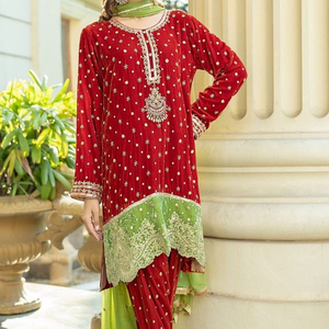-Decent--Kurta with Stylish-<b>Pant</b> for Party-wear-dress with beautiful applique work for Party/ Wedding =2021... - Product Image 1
