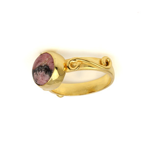 2025 Best Selling 925 Sterling Silver <b>Fine</b> <b>Ring</b> Natural Gemstone Rhodonite 10mm Gold Plated Custom Eternity Bezel Setting - Product Image 5