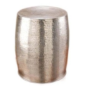 High Quality Modern Metal Hammered Drum <b>Stool</b> Home Hotel <b>Outdoor</b> Living Room Bedroom Entry-Bone Inlay Console Side <b>Stool</b> - Product Image 1
