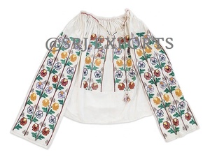 Blusa de Organza Bordada con Flores Estilo Bohemio para Mujer, Manga Larga, Cuello Redondo, Corte Holgado, Transpirable, de Algodón, para Primavera, Verano y Uso Diario - Product Image 6