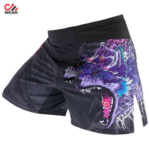 Pantalones cortos de gimnasio negros personalizados para hombres para entrenamiento de MMA y CrossFit Martial Arts Wear - Product Image 4