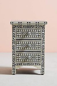 Luxury <b>MOP</b> Bone Inlay Best of Indian Design Dresser Drawer and Side Table Authentic <b>for</b> <b>Sale</b> - Product Image 4