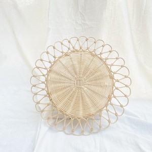 Flower <b>Round</b> Rattan <b>Placemat</b>, Handwoven Natural <b>Placemat</b> - Product Image 3
