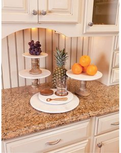 Soporte para pasteles, madera de Mango pequeño, Ágata Natural, mármol blanco, gran oferta - Product Image 2