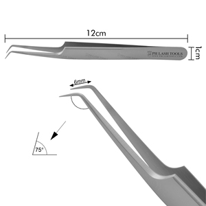 Stainless Steel Mirror Polish Color Volume Tweezer 6mm 75deg for Eyelashes with Your Own Logo, Eyelash Volume Tweezer - Product Image 5