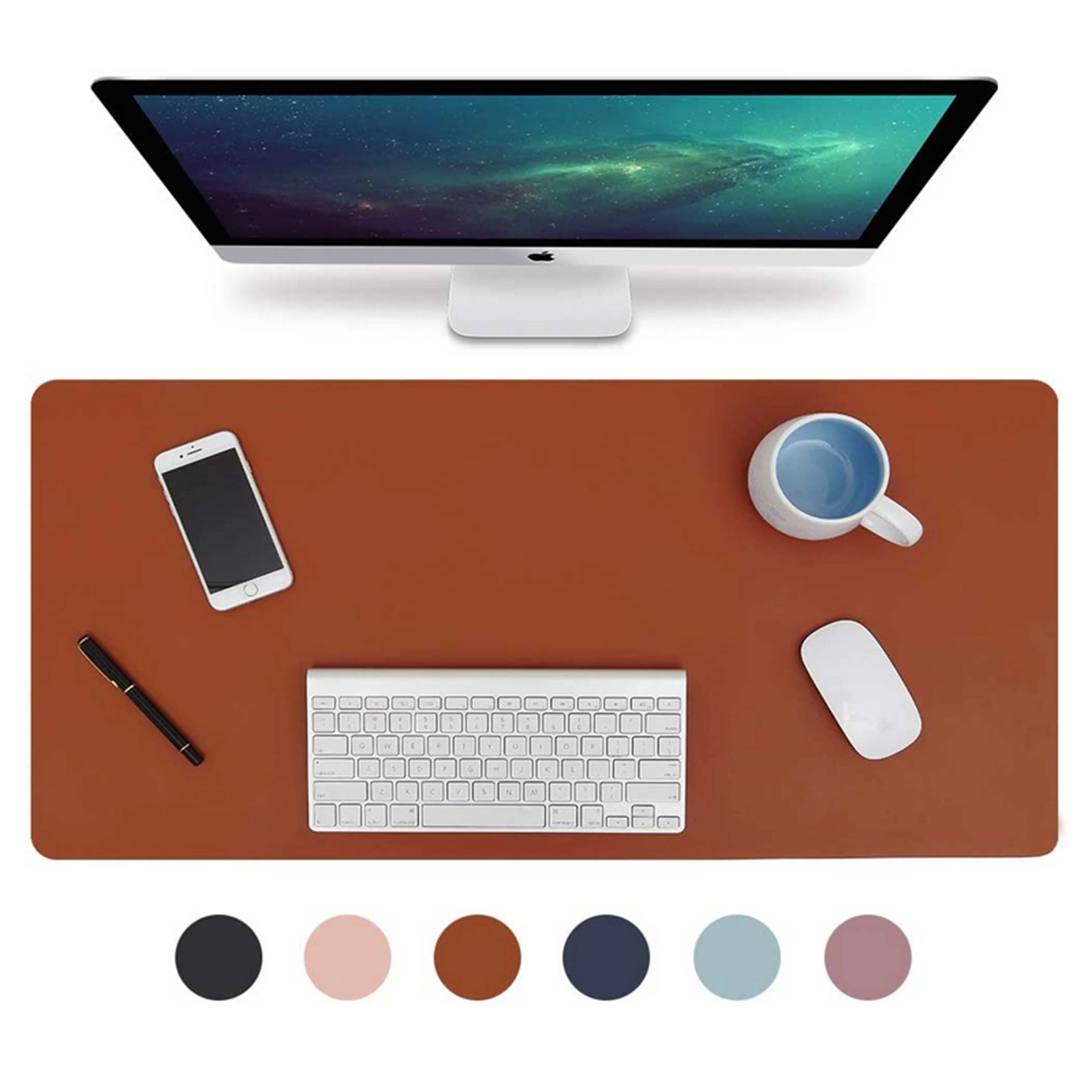 Amazon tapete personalizado de couro personalizado, venda quente artesanal tapete de mesa de couro personalizado para escritório e casa com seu nome e logotipo