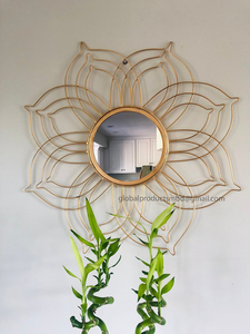 Modern Metal Flower <b>Gold</b> Wall <b>Mirror</b> Wall Art Modern Wall Art Gift Mother Day Gift Home Decor Modern Home Decor 2025 - Product Image 2