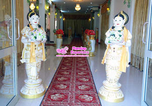 Estatuas decorativas de elefante FRP para entrada de boda, estatuas de elefante de boda de fibra a la venta, estatua de elefante de tamaño real para boda - Product Image 2