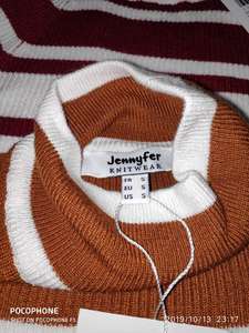 เสื้อสเวตเตอร์ไหมพรมลายทาง แขนยาว คอกลม นุ่ม อุ่น สำหรับผู้หญิง แบรนด์ดัง ของเหลือจากการผลิต - Product Image 3