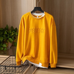 Vente en gros de sweats à capuche décontractés pour hommes en éponge française style urbain personnalisé 100% coton pull ras du cou pour hommes sweat-shirt en relief - Product Image 2