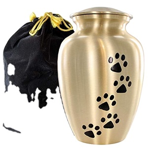 Brass Cremation Pet <b>Urn</b> With Paw Printing Handcrafted Metal Pet <b>Urns</b> For Ashes high quality best selling brass <b>urn</b> - 5 Paw print - Product Image 1