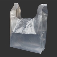 Sachet en plastique de sac transparent de T-shirt de LDPE fait à partir du plastique réutilisé pour l'usage de paquet avec l'impression d'héliogravure de thermoscellage