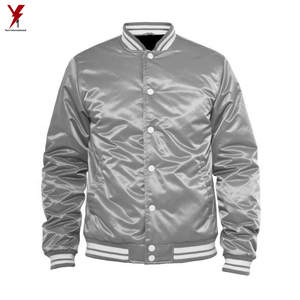 2022 nouveauté veste en satin pour hommes avec impression de logo personnalisé de haute qualité et prix de gros conception à col montant - Product Image 2