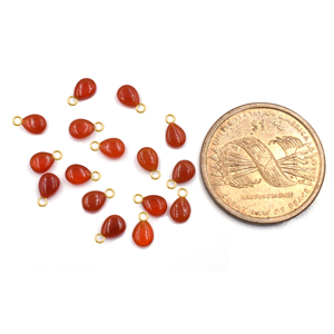 Red Onyx Pear Shape <b>Bail</b> Sterling Silver 10 To 12 MM With Gold Plated <b>Pendant</b> For Jewellery Making - Product Image 2