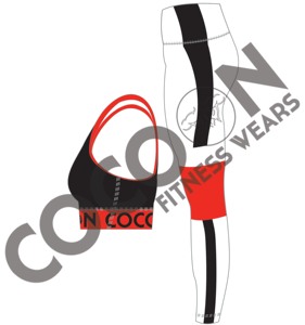 Sujetador de Yoga de alta calidad, ropa deportiva de gimnasio a la moda, color negro y rojo - Product Image 1
