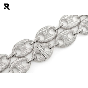 Collier pour homme en or blanc 14 carats RRP Jewellers, diamant taille brillant de 25,8 mm, maillons marins, 24 pouces, 40,00 ctw, clarté VVS-SI, IGI - Product Image 2