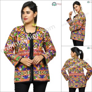 Hecho a mano bordado chaqueta-chaqueta indio bordado abrigo chaquetas-mujer bordado abrigos/algodón Kutch espejo chaqueta - Product Image 1