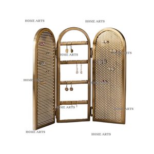Soporte de exhibición de joyería de metal de la mejor calidad Diseño atractivo Soporte de almacenamiento de joyería chapado en oro de la India - Product Image 5