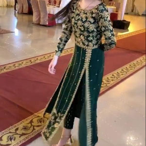 Superbe longue Kamiz avec pantalon Dupatta robe 2025 élégant ethnique pakistanais indien fête mariage tenue formelle - Product Image 1