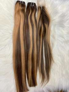 Cheveux Remy de haute qualité alignés sur des cuticules non traités du Vietnam Produit chaud-Vendeurs de cheveux vierges humains de couleur de surbrillance de piano - Product Image 4