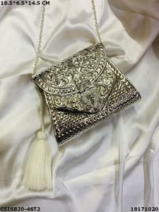 Exclusive Handmade Designer Silver Brass Ladies <b>Clutch</b> Bag Women's <b>Wedding</b> Evening <b>Clutch</b> - Product Image 6