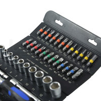 Fournisseur taïwanais LEMATEC LE-RF237, ensemble de 37 clés à cliquet de qualité industrielle, en acier Cr-V, 1/4, pour bricolage, OEM, avec logo personnalisé sur l'étui