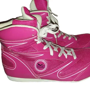 Custom Pink Color Professional Gym Shoe Special Style High Top Boxing Men's Shoes Wrestling Boots