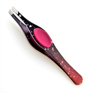 KOUNAIN, herramientas profesionales de belleza, juego de pinzas para cejas negras de acero inoxidable, agarre de silicona, puntas inclinadas, pinzas para desplumar - Product Image 3