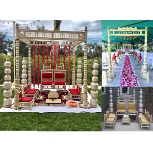 Ensemble de mandap de mariage hindou traditionnel en plein air, magnifique mandap de mariage indien en plein air, magnifique mandap de mariage en plein air - Product Image 1