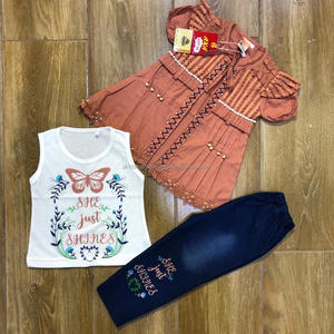 Trajes de algodón para bebé, Camisa de popelina, vestido de diseño informal para niños, 3 piezas - Product Image 6