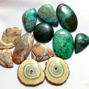 หินผสมพลอย Azurite Malachite chrysocola/crazy Lace Agate/โซลาร์ควอตซ์หลวมหินขัดธรรมชาติ - Product Image 1
