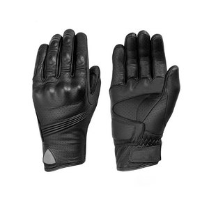 Gants de pilote et de motard en cuir de grain de peau de vache robustes gants de cuir synthétique de conducteur en matériau durable confortable unisexe - Product Image 1