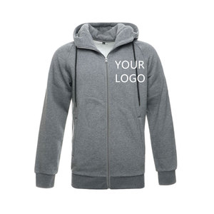 Venta al por mayor de logotipo de diseño personalizado Unisex en blanco con cremallera completa Casual Street wears PullOver sudaderas con cremallera - Product Image 3