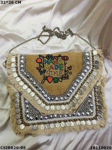 Bolsos de mano Banjara de yute hechos a mano duraderos para mujer, declaración de moda Bohemia para fiestas, opción económica de regalo para - Product Image 3