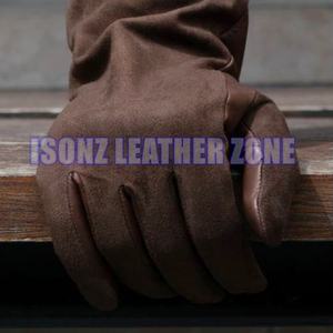 Gants courts en cuir de haute qualité avec manchette en dentelle de conception de feuille de Lotus confortable pour les fêtes en plein air Style uni de voyage décontracté - Product Image 3