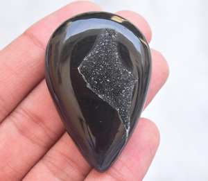 Colgante de ágata negra para mujer, lote de colgante de joyería con piedras naturales pulidas, para regalo de marido - Product Image 3