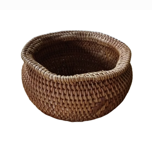 Round rattan basket, traditional rattan basket from Vietnam now on sale - Product Image 1