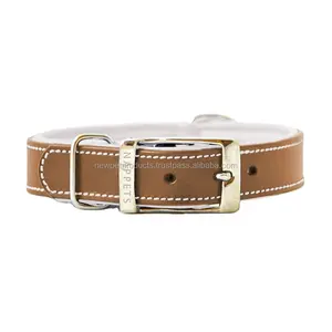 Dog Leather Collar New Pattern Training Pets Collar Strong Durable Genuine Leathers Collars Manufacturer Wholesaler Best Price