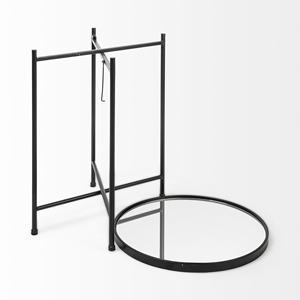 Modern Metal <b>Round</b> Side <b>Table</b> with Tempered Glass Top Durable Sturdy Home Decor Furniture Perfect Centerpiece <b>coffee</b> <b>table</b> - Product Image 4
