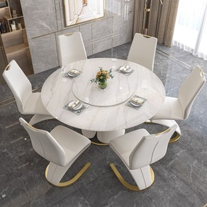 Bộ bàn ăn xoay tròn sang trọng, bàn ăn hiện đại, khay xoay tiện lợi - Product Image 6