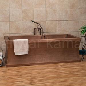 Lujo Antiguo 72 "Rectangular Independiente Antiguo Cobre Bañera - Product Image 2