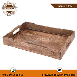 Plateau de service en bois de manguier de qualité supérieure Plateau de service en bois fait à la main Fabricant Prix fiable pour Restaurant Hôtel Service - Product Image 4