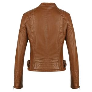 Chaqueta de motorista Unisex, abrigo de cuero marrón fox de alta calidad, con cremallera, disponible en todos los colores de cuero, hecho en paquistaní - Product Image 4