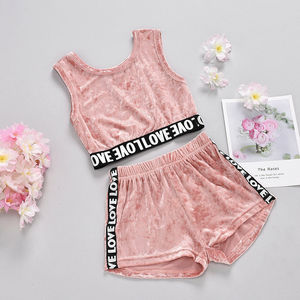 Street Wear Ladies Crop Tops with <b>Shorts</b> Slim Fit Anti Sweat Fitness Arrival Summer Sets - Product Image 2