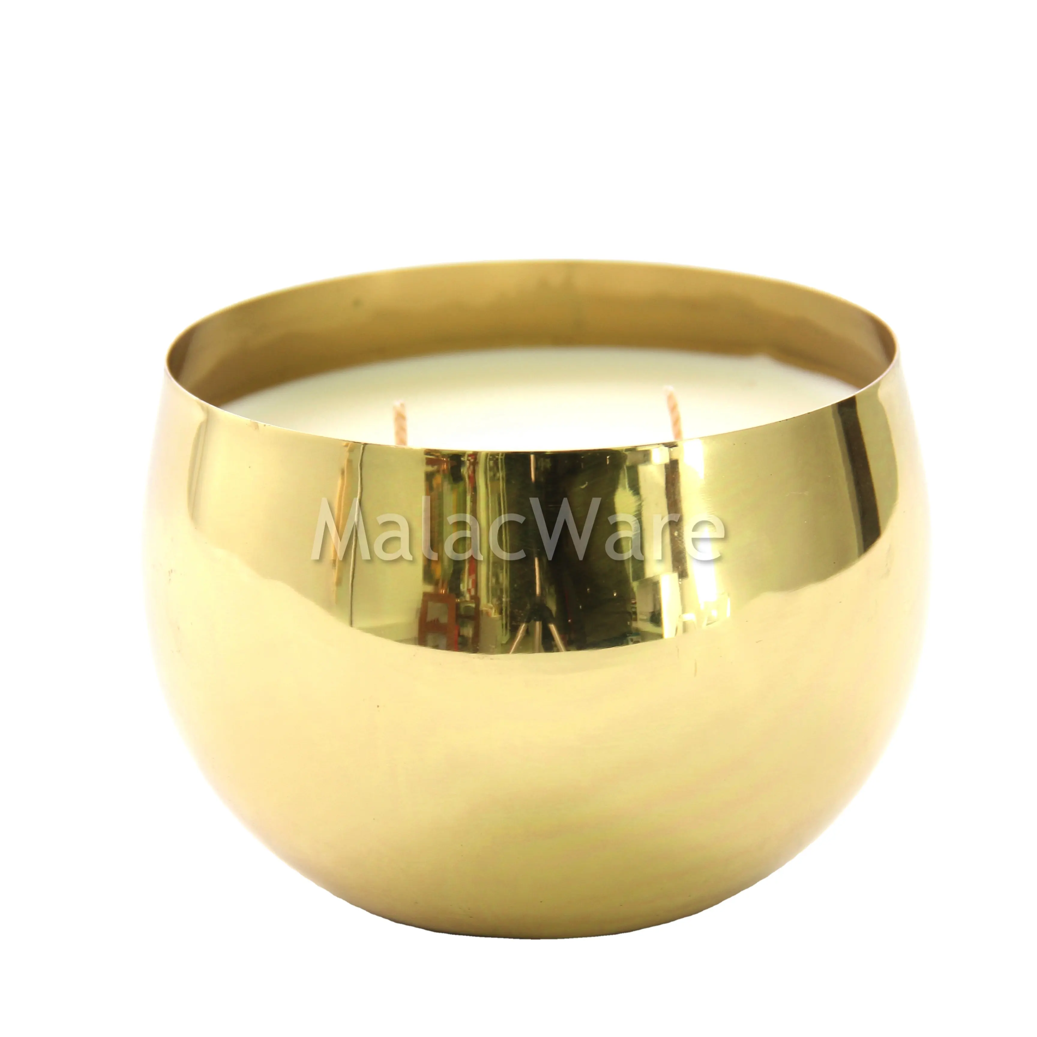 Wholesale Fancy Decoration Golden Candle Stick Holder Bowl Shape Scented Candle Jar Multi Design Metal Candle Container Jar